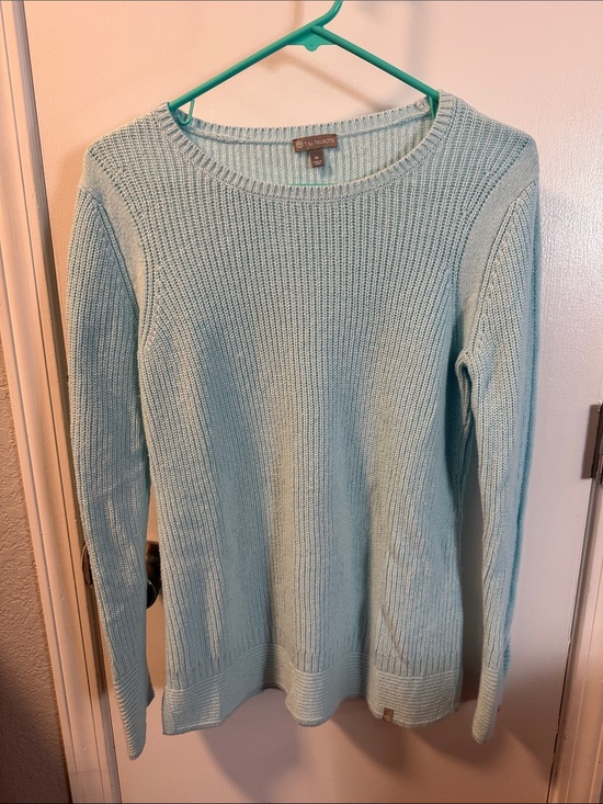 Talbots Sweaters - Talbots Light Aqua Ribbed Crewneck Sweater